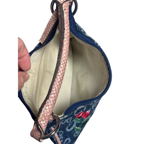 RARE Y2K Guess Monogram Denim Mini Bag Pink
Snakeskin Floral Embroidery - Picture 4 of 5